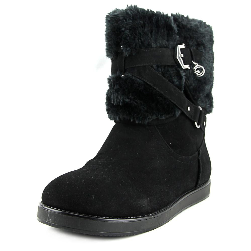 G By Guess Alixa Women Round Toe Faux Fur Black Winter Boot - Walmart.com