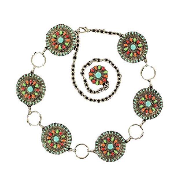 Nocona Belt Company womens Multi-color Concho Link Belt Belt