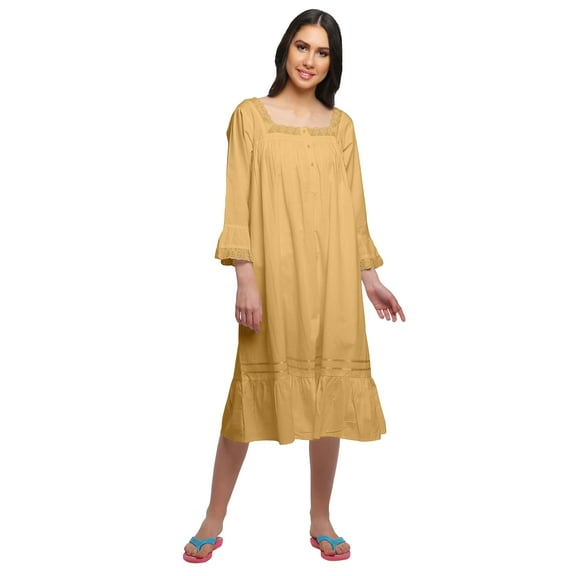 Moomaya Cotton A-Line Flared Sleepwear For Ladies WoMen's Nightdress