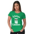 thumbnail image 3 of Llater Losers Nerdy Geeky Cute Llama Womens Slim Fit Graphic Tee Brisco Brands M, 3 of 5