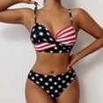 thumbnail image 2 of NTACZA Patriotic Star Print 2026 Summer Bikini Tops for Women Set Triangle High Rise Swimwear Bathing Suit Beach Wear Black L, 2 of 7