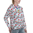 thumbnail image 6 of Picia Panda And Rose Pattern Casual Women's Hoodie, Hooded Sweatshirt with Kangaroo Pocket, Comfortable Pullover with Eye-catching Drawstrings-Medium, 6 of 7
