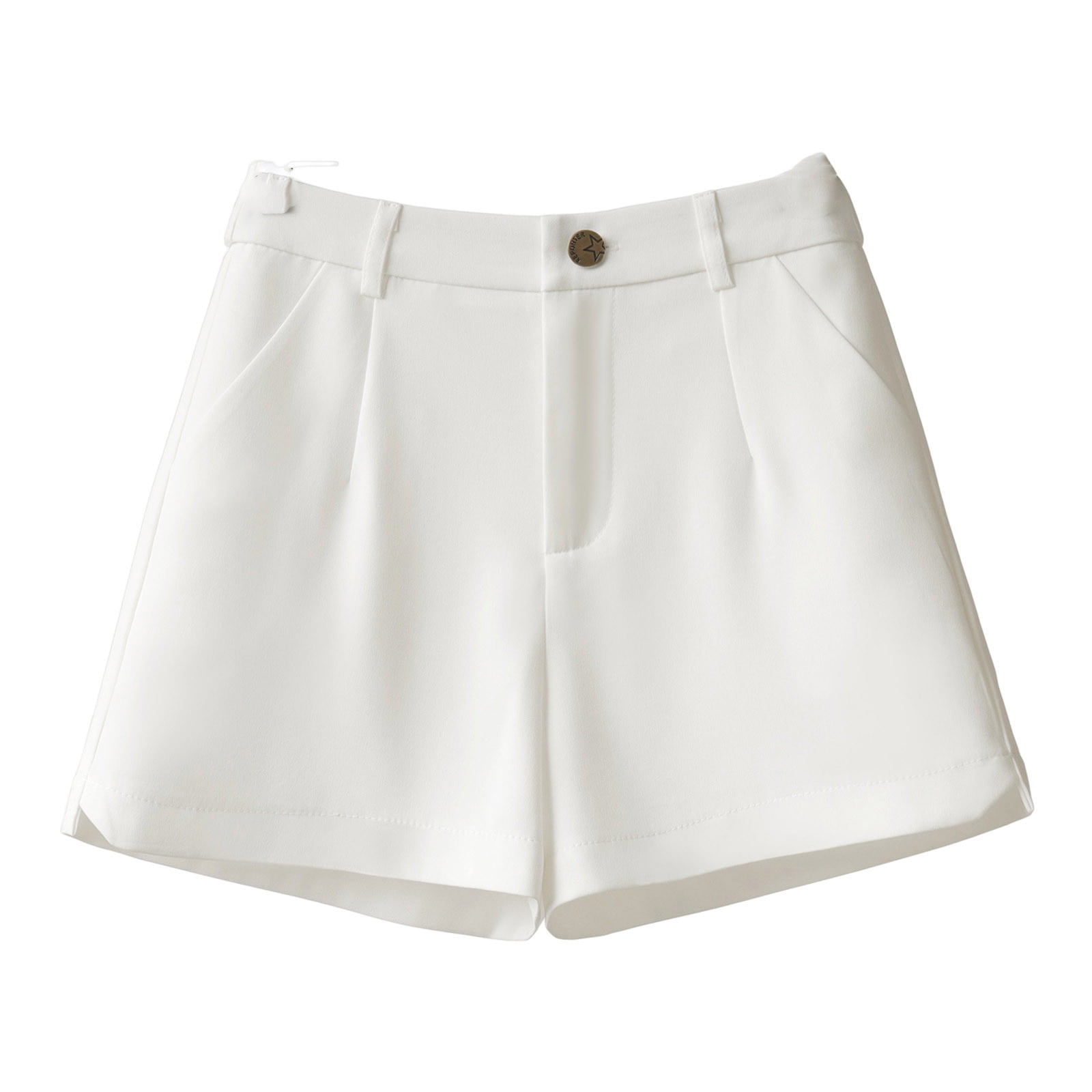 HDE Women's Stretchy Dress Shorts, 3" Inseam High Waisted, Casual and  Formal, Pleated, Summer Shorts, White, Size-L - Walmart.com