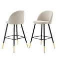thumbnail image 1 of Bar Stool Chair Barstool, Set of 2, Fabric, Metal, Beige, Modern Contemporary Urban Design, Bar Pub Cafe Bistro Hotel Restaurant Hospitality, 1 of 10