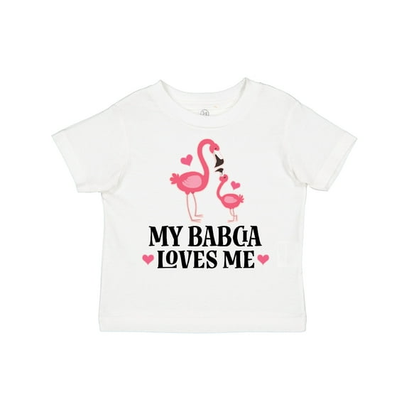 Inktastic My Babcia Loves Me Flamingo Girls Toddler T-Shirt