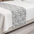 thumbnail image 2 of Acanthus Bed Runner, Repeating Pattern with Antique Inspired Dotwork Motif Damask, Decorative Accent Bedding Scarf for Hotels Homes and Guestrooms, King, Violet Blue Eggshell, by Ambesonne, 2 of 2