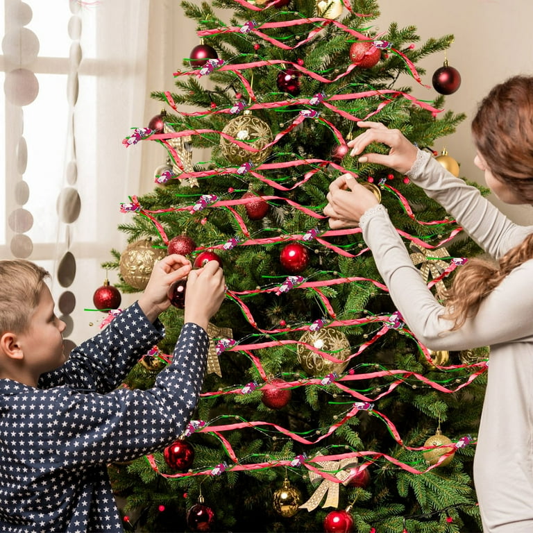 Christmas Tree Garland Christmas Beads Ribbon Tree Ribbon Xmas