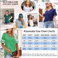 thumbnail image 3 of KISSMODA Womens Plus Size Basic Tunic Blouses Striped V Neck T-shirt Short Sleeve Summer Tops for Women, 3 of 7