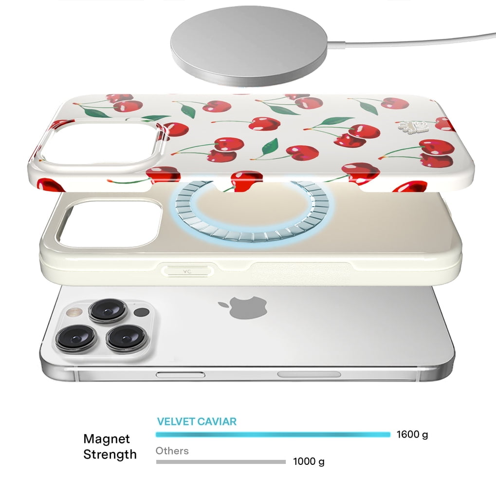 Velvet Caviar iPhone 15 Pro Case Cherry MagSafe Compatible - Cute Protective Phone Cases for Women