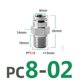thumbnail image 2 of 2pcs PC 304 Acoplamiento neumático de hilo externo de acero inoxidable 1/8 "1/4" 3/8 "1/2" BSP Conector de manguera de tráquea de hilo externo, 2 of 8