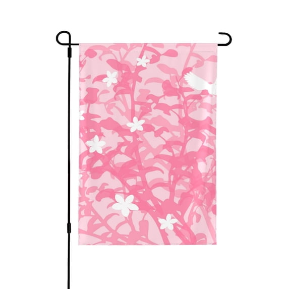 XMXY Pink Spring Pattern Garden Flags Double Sided,Farmhouse Holiday Yard Outdoor Sign Decor Flag 12.5"x18"