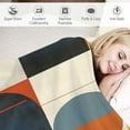 thumbnail image 3 of ARISTURING Mid Century Modern Throw Blanket | Fuzzy, Soft, Warm, Cozy, Reversible Blanke Retro Orange Blue Abstract Geometry Blanket for Bed Couch Sofa Chair Travel, 3 of 6