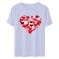 thumbnail image 5 of VKOYWKM Women's Love Heart T Shirts Valentine Shirts Love Graphic Tees Spring Short Sleeve T Shirts Romantic Valentine's Day Party Tshirts, 5 of 7