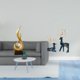 thumbnail image 2 of Estatua Abstracta De Reno De Fuego, Adorno De Resina, Figura De Ciervo En Llamas, Escultura De Arte Moderno Para Vitrina, Sala De Estar, Oficina, Decoración Del Hogar, Recuerdo, 2 of 8