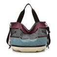 thumbnail image 1 of Sacs à Main pour Femmes Sacs à Bandoulière en Toile Rayures Mosaïque Colorées, 1 of 5