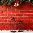 thumbnail image 5 of HUISZJ Modern Farmhouse Lantern, 12.6''/ 15.7'' Set of 2 Black Metal Lanterns, Lanterns Decorative for Patio Front Porch, 5 of 9