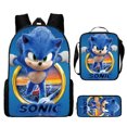 thumbnail image 1 of New cartoon Sonic school bag three-piece set for primary and secondary school students, 1 of 1