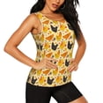 thumbnail image 2 of Xecao Funny Chicken print women's scoop neck, loose-fit workout tank tops for the gym., 2 of 9