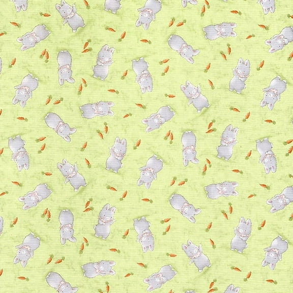Timeless Treasures Bunnies by the Bay GreenBunnies 100% Cotton Fabric sold by the yard
