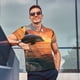 thumbnail image 4 of Balery Sunset Dancing Dolphin B Camisa Polo de Hombre con Estampado, de Manga Corta y Tejido Medio, Camisa Tipo Golf Polo-X-Large, 4 of 6