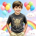 thumbnail image 2 of KHONTS Camo Printed Baseball Boys Kids T-Shirt Short Sleeve Crew Neck Tees,Size 2-13 Years Dark Gray 120, 2 of 4