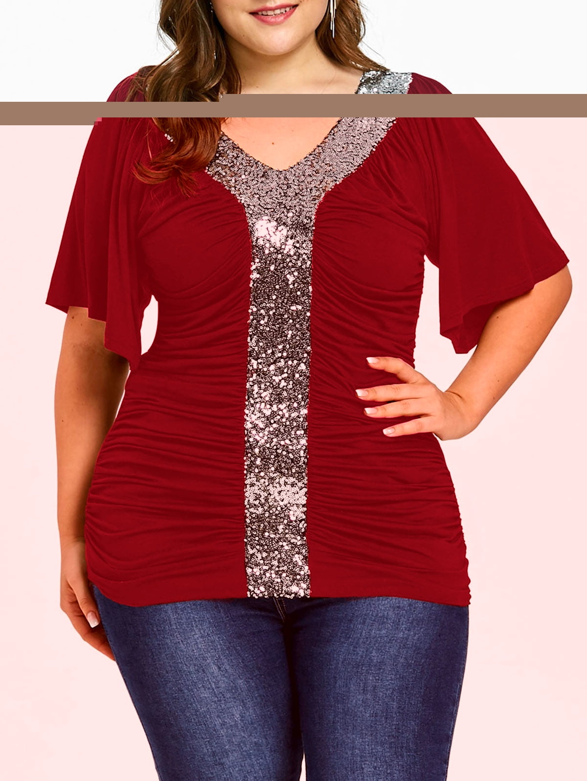 plus size sequin t shirt