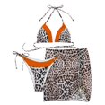 thumbnail image 1 of ENJOYW 3Pcs/Set Split Bikini Leopard Bandage Ladies Sleeveless Lace-up Bathing Suit for SwimmingPolyester, 1 of 7