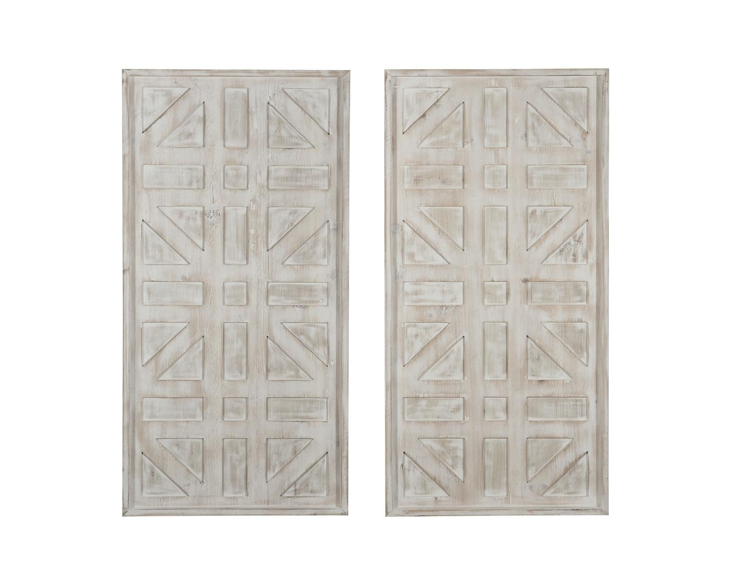 Signature Design by Ashley Dubem Antique White Wall Decor Set of 2