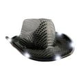 thumbnail image 1 of Sombrero de vaquero iluminado con LED Yinane para fiesta de discoteca Negro, 1 of 8