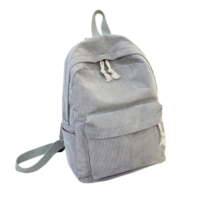 Ruiboury Cloth Travel In Style With Spacious Backpack Made With Corduroy Wide Application School Backpack LightGray 1Set