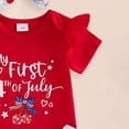 thumbnail image 5 of Kogui Newborn Baby Girl Outfits Newborn Baby Girl Outfit Set Ribbed Romper Ruffle Strap Floral Skirt with Bow Headband 0 3 6 9 12 18 24 Months (Red,12-18 Months), 5 of 7