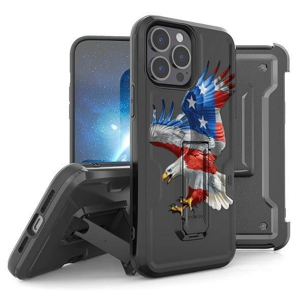 Armor Kombo Holster Rugged Cover Designed For Apple iphone 13 Pro 6.1"Case Black/Black