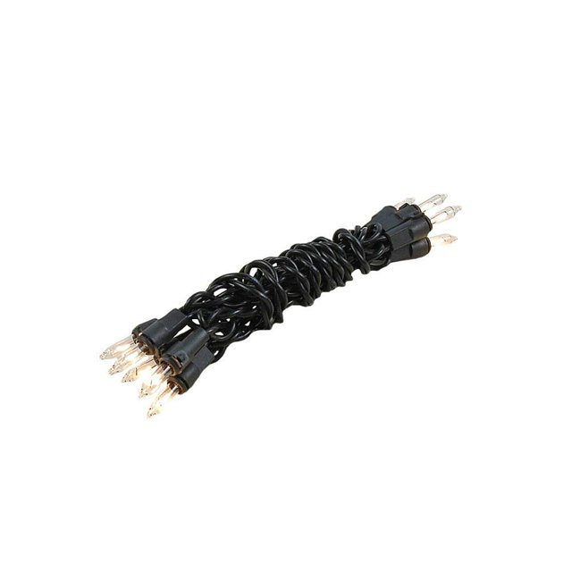 Novelty Lights 10 Light Clear Christmas Craft Mini Light Set, Non-Connectable, Black Wire, 4' Long