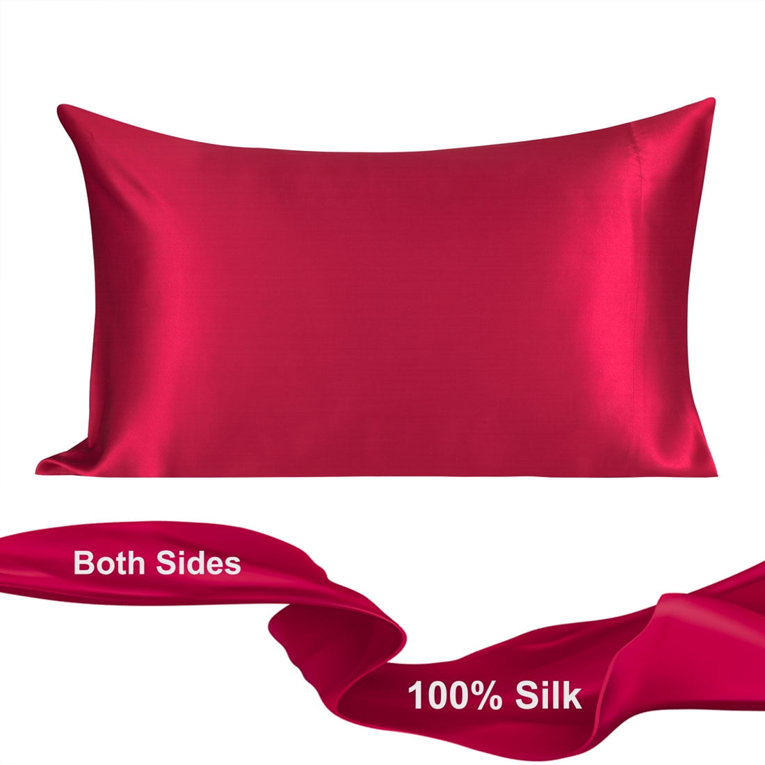 Unique Bargains Silk Pillowcase for Hair 1Pcs Burgundy Standard