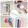 thumbnail image 3 of Hanging Metal Set Of 2 Under Shelf Cup Hanger Drying Rack Multifunction Nail Free Cabinet Organizer Holder Hanger Towel Rack For Kitchen Living Room Storage, 3 of 5
