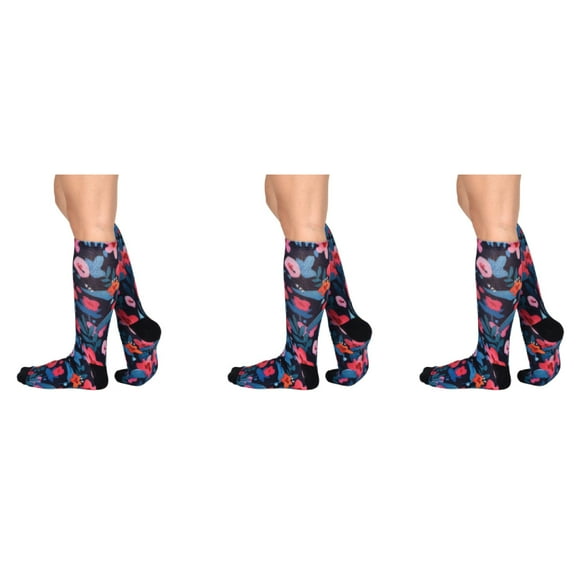 Sierra Socks Flower Patch Pattern Unisex Socks, Comes in 1-pair, 2 Pair & 3 Pair Pack
