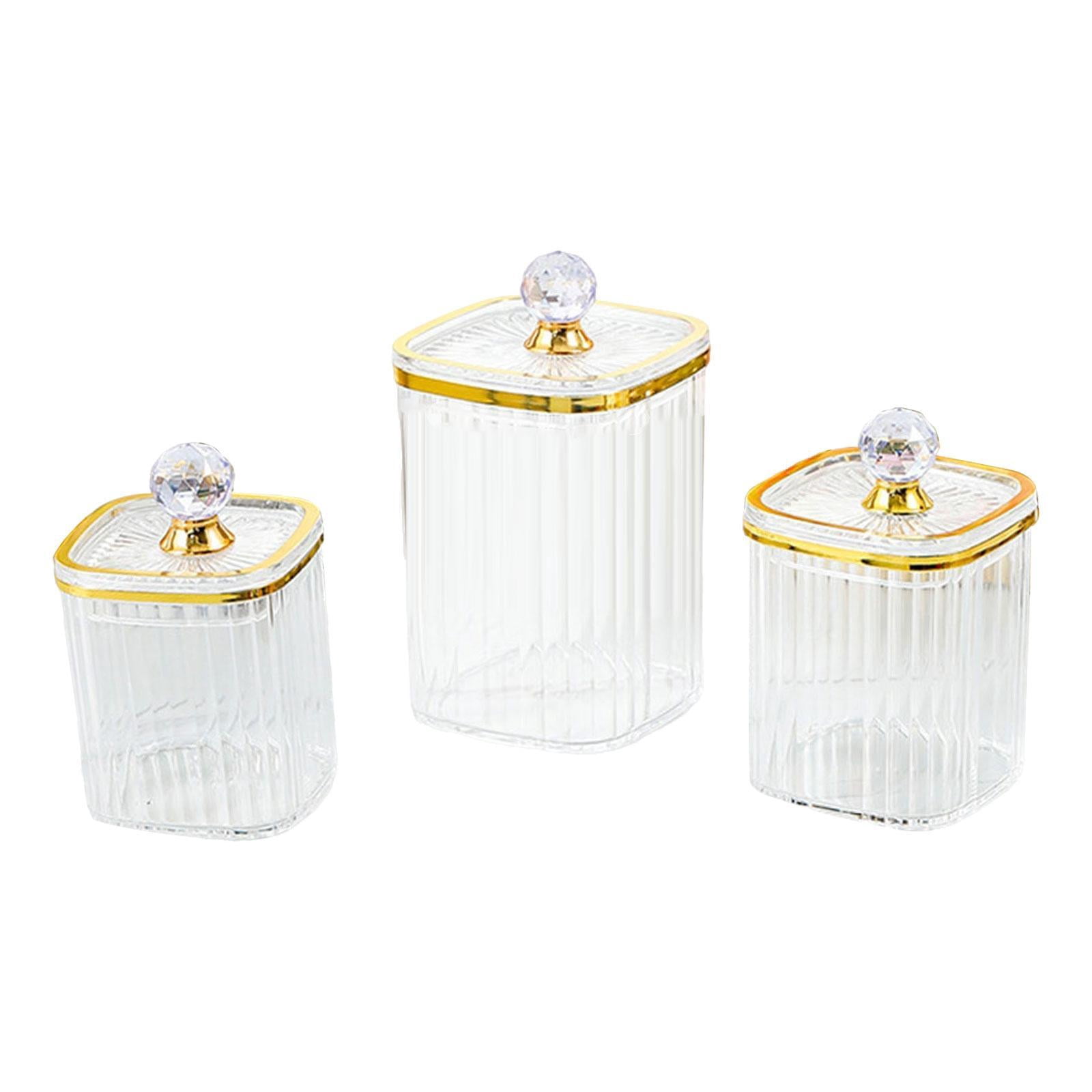 Baoblaze 3 Pieces Airtight Food Storage Container Grain Jar for Kitchen Wedding Candy Clear Big Diamond