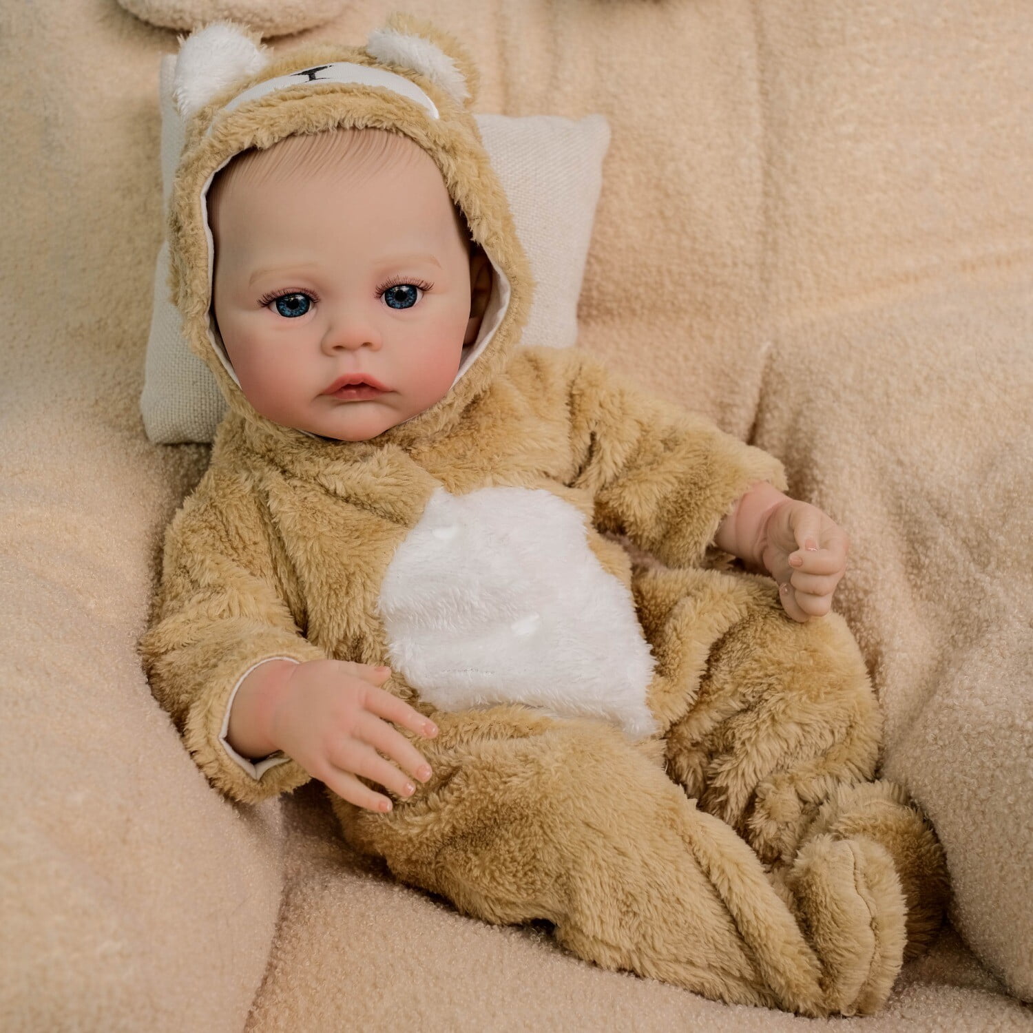 Realistic Reborn Baby Dolls - 19 inch Boy Real Life Baby, Adorable Doll with Cloth Body, Newborn Lifelike Toddler for Ages 3+