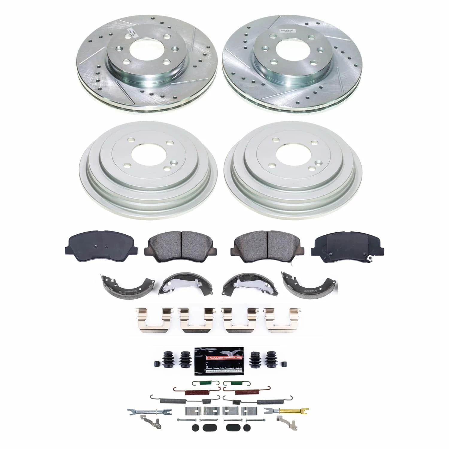 PowerStop Front and Rear Z23 Evolution Sport Brake Pad Rotor Drum and Shoe Kit Fits: HYUNDAI Select Models K15494DK