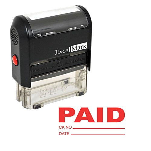 Stamping Stamps Paid Details Check Number Date Invoice Self-Inking
