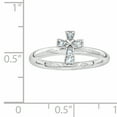 thumbnail image 2 of Aquamarine Sterling Silver Rhodium Cross Ring, 2 of 6