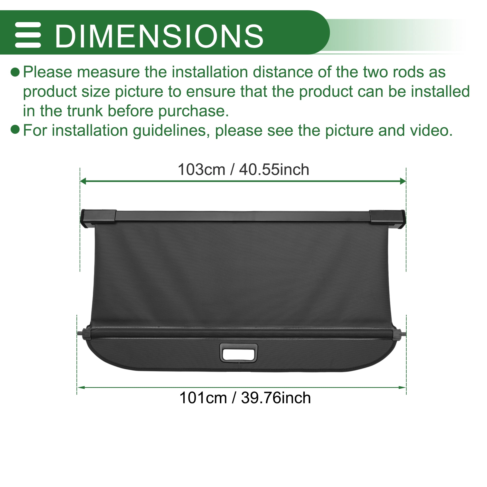 Unique Bargains Retractable Aluminum Alloy Cargo Cover for Lexus NX200t 2015-2017
