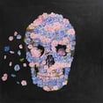 thumbnail image 2 of Atelier B Art Studio 12x12 Black Ornate Wood Framed with Double Matting Museum Art Print Titled - SKULL OF FLOWERS IN FLIGHT, 2 of 4
