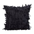 thumbnail image 1 of funda de almohada de satén con hojas para sofá cama, funda decorativa para boda, sin almohada (negro), 1 of 5