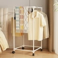 thumbnail image 2 of InsCrazy Closet Shelf Rotating Floor Standing Clothes Hanger Dormitory Clothes Rack for Kitchen Bathroom Office Living Room, 2 of 6