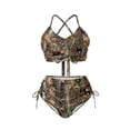 thumbnail image 4 of Xoenoiee Deer Hunting Camo Print Womens High Waisted Bikini Sets Ruffle Tummy Control Swimsuits Full Coverage Cheeky Two Piece Bathing Suit, Size M, 4 of 7
