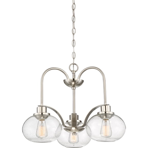 Quoizel Trilogy 3-Light 17" Transitional Chandelier in Brushed Nickel