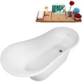 thumbnail image 2 of 60" Streamline B-292-72-BL Soaking Freestanding Tub and Tray With Internal Drain in Matte Black, 2 of 7