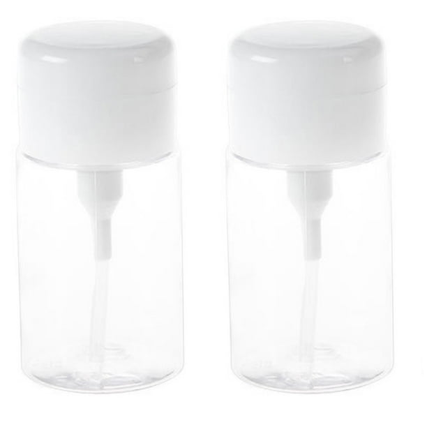 2PCS Plastic Pump Dispenser Acetone Polish Makeup Remover Bottle 150ML