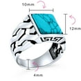 thumbnail image 4 of Bling Jewelry Mens Large Rectangle Gemstone Wide Chain Link Statement Signet Ring Sterling Silver, 4 of 5